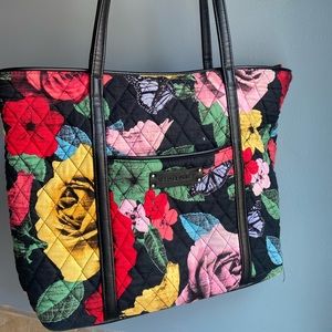 Vera Bradley Havana Rose Trimmed Tote Bag Purse